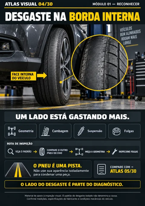 Desgaste na borda interna